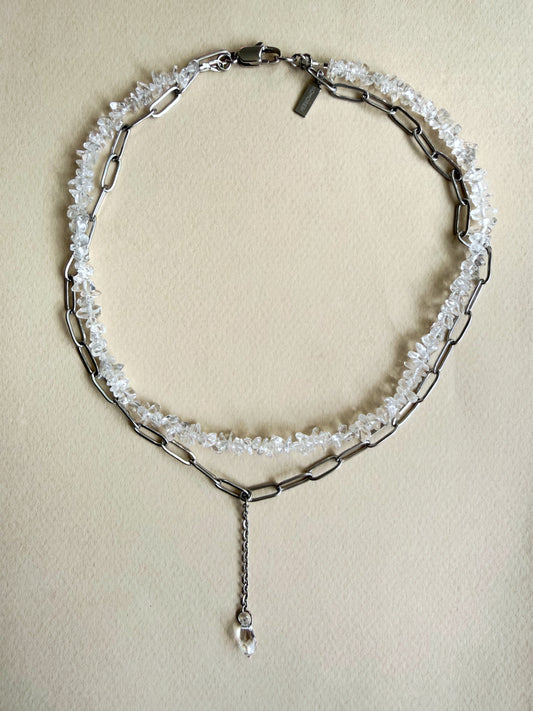 Layered quartz necklace
