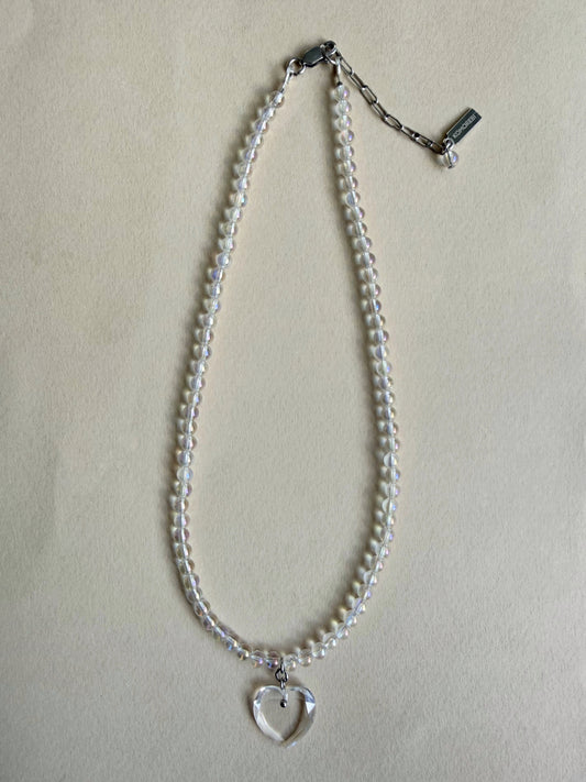 Collier cœur en quartz angel aura