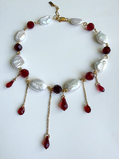 Ruby rain necklace