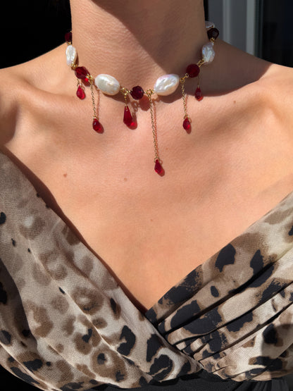 Ruby rain necklace