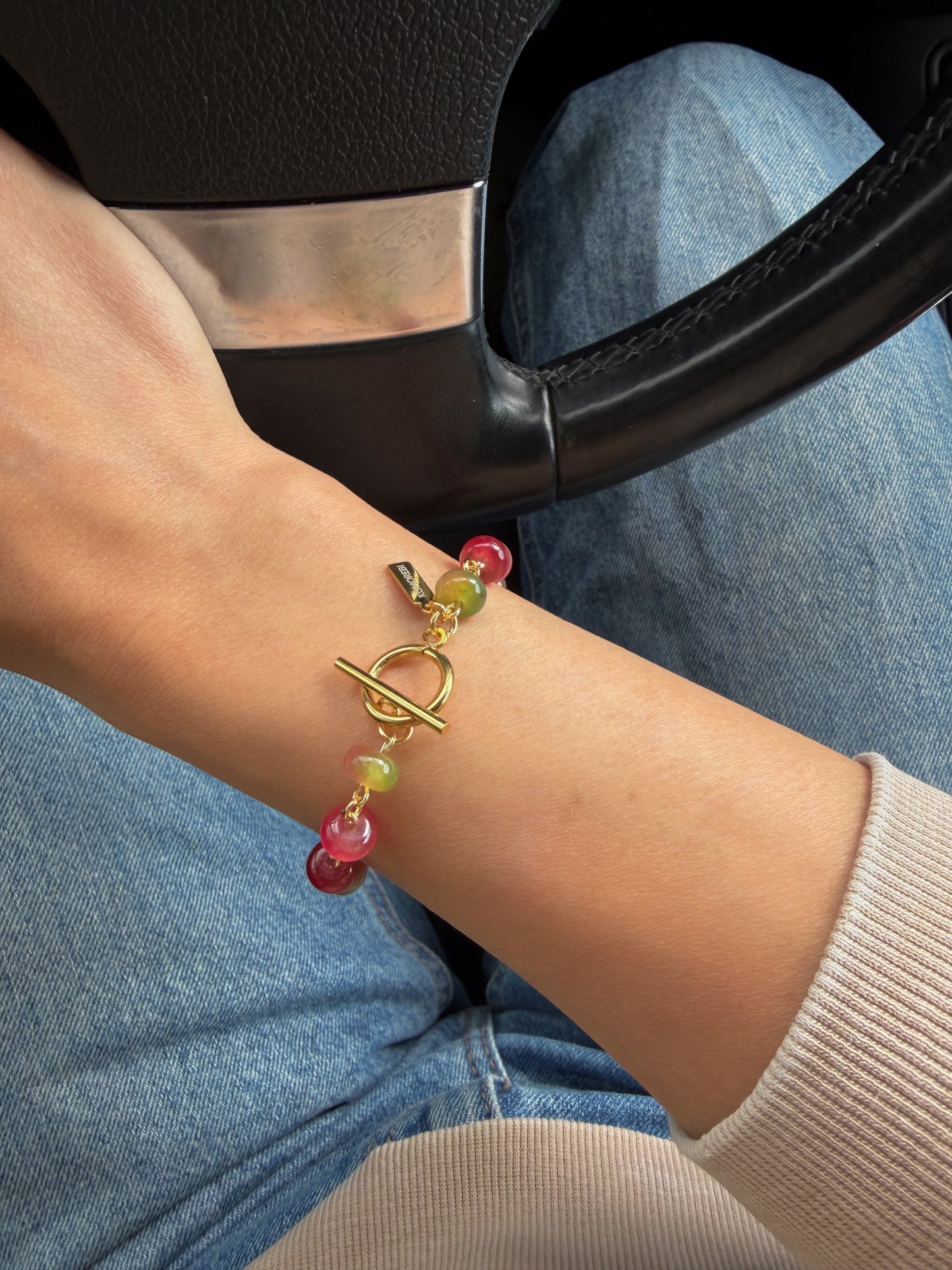 Berry jam jade bracelet