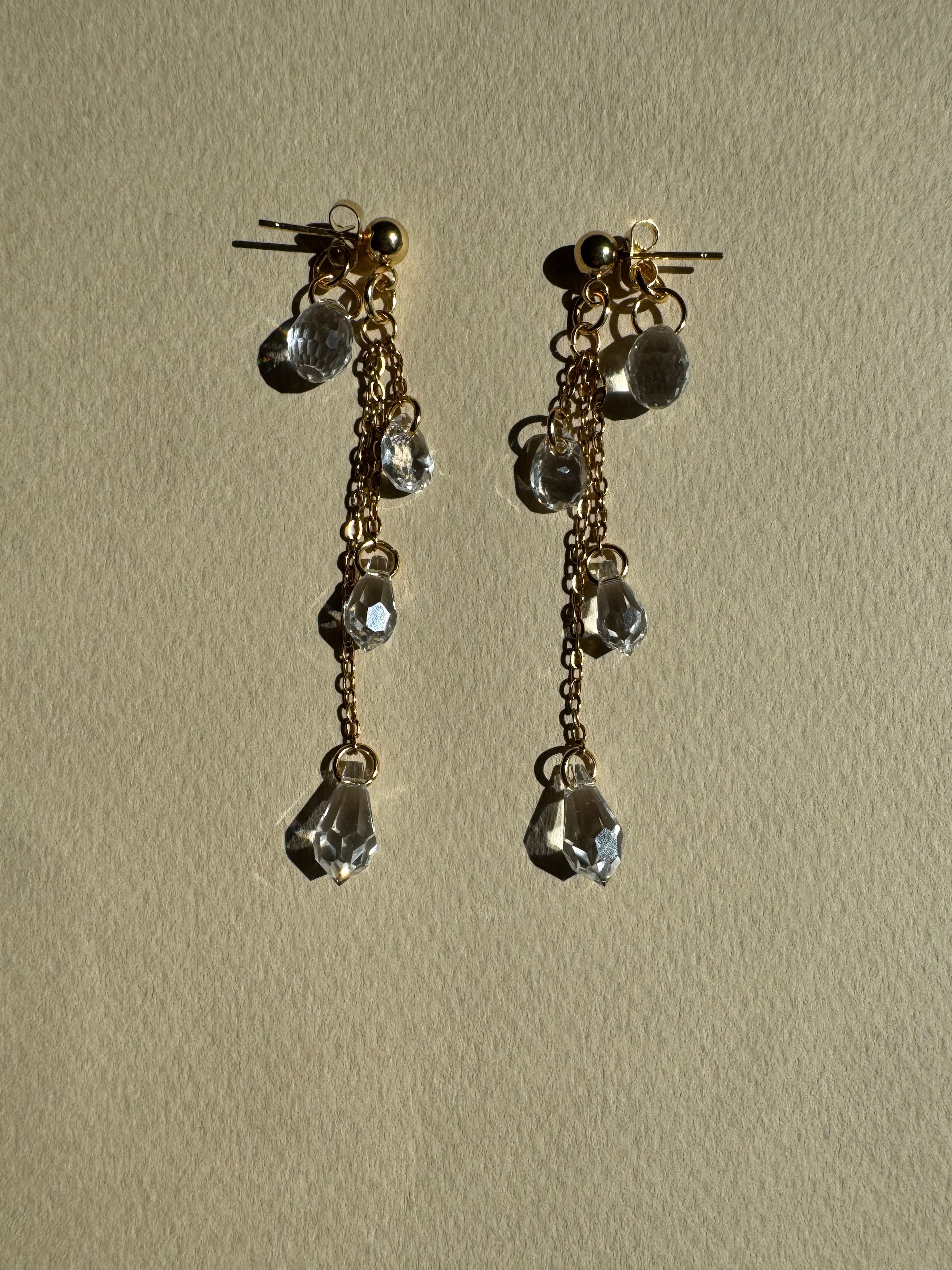 Boucles d’oreilles cascade avec pendantes gouttes