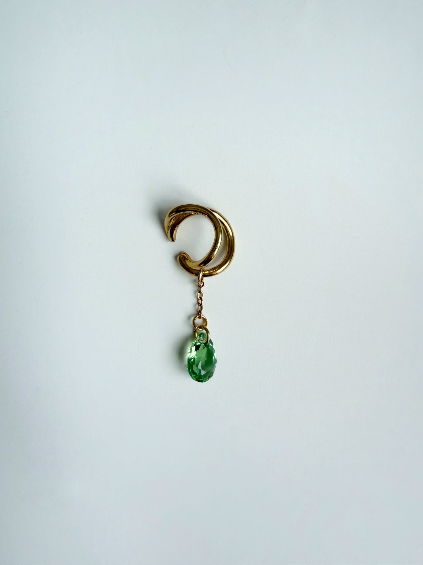 Ear cuff feuille en cristal