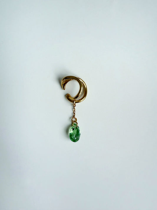 Ear cuff feuille en cristal
