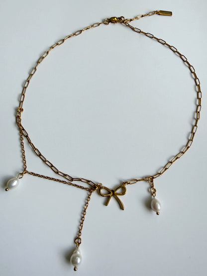 Collier Pearl Bow