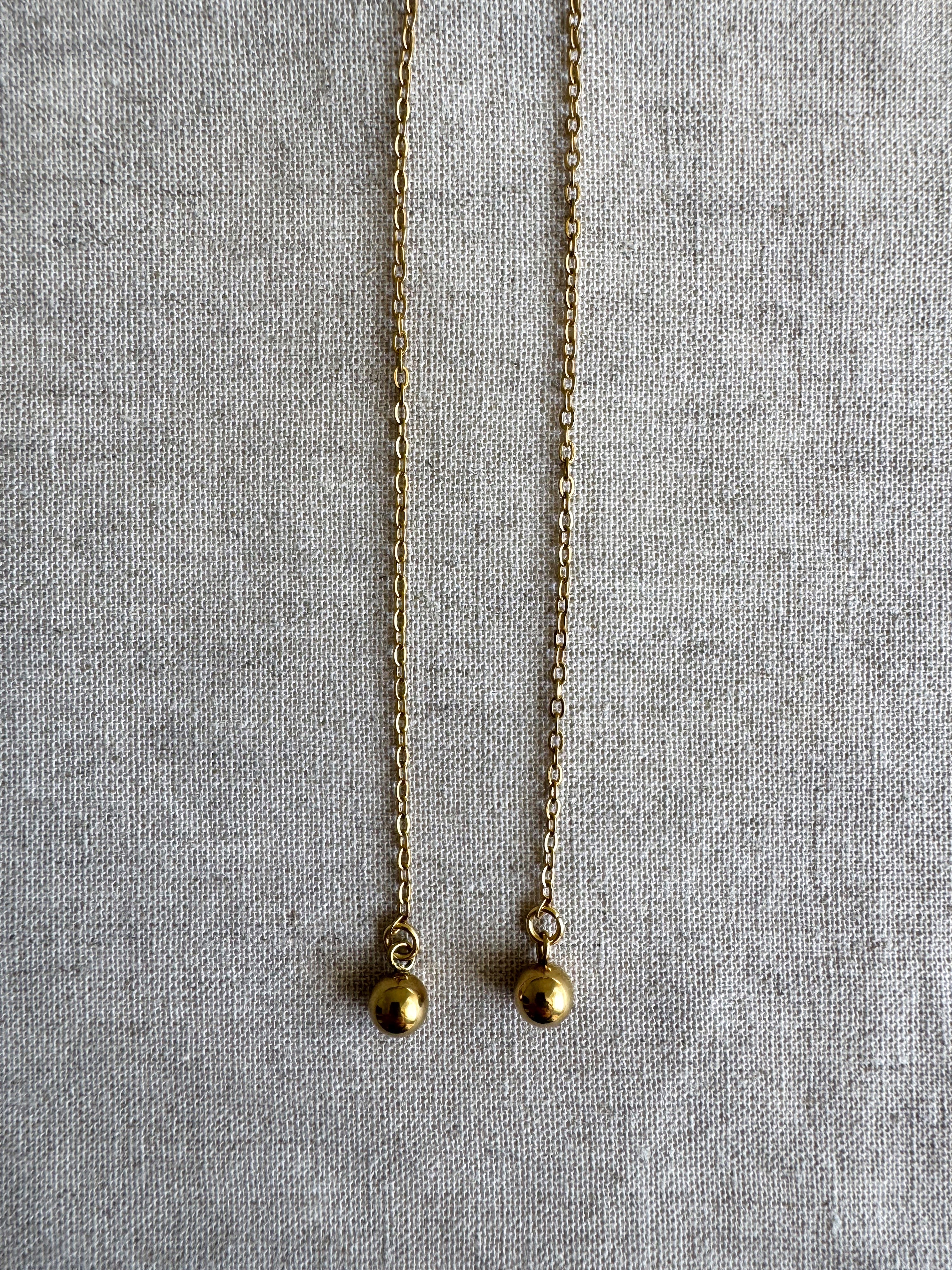 Chaîne de visage dorée avec pendentifs gouttes