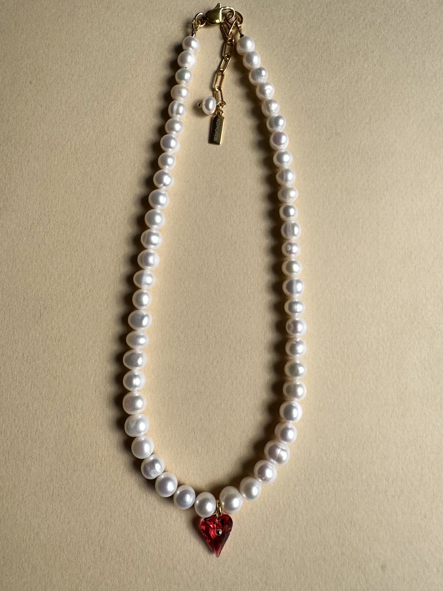 Colllier de perles d’eau douce cœur