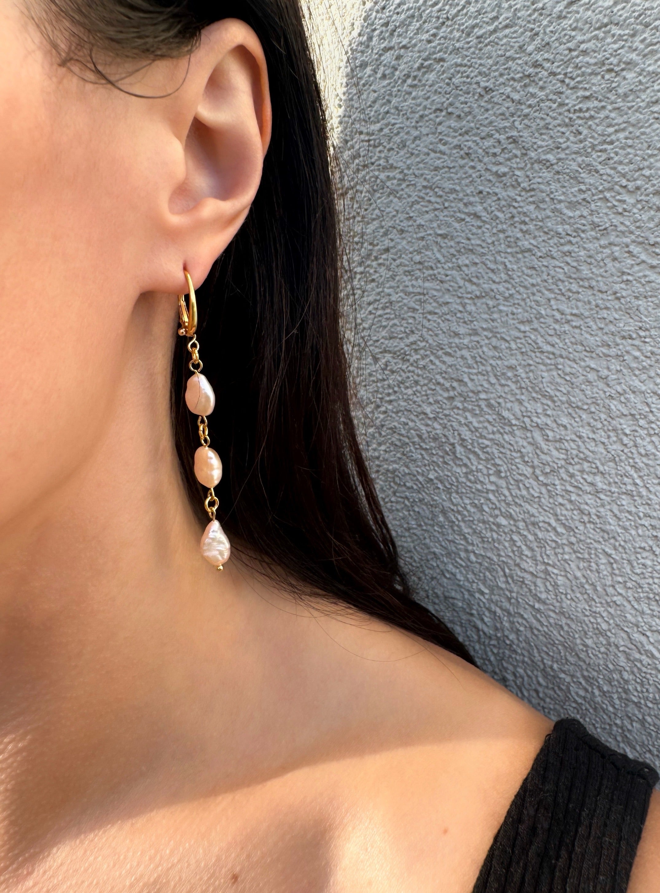 Boucles d’oreilles de perles d’eau douce