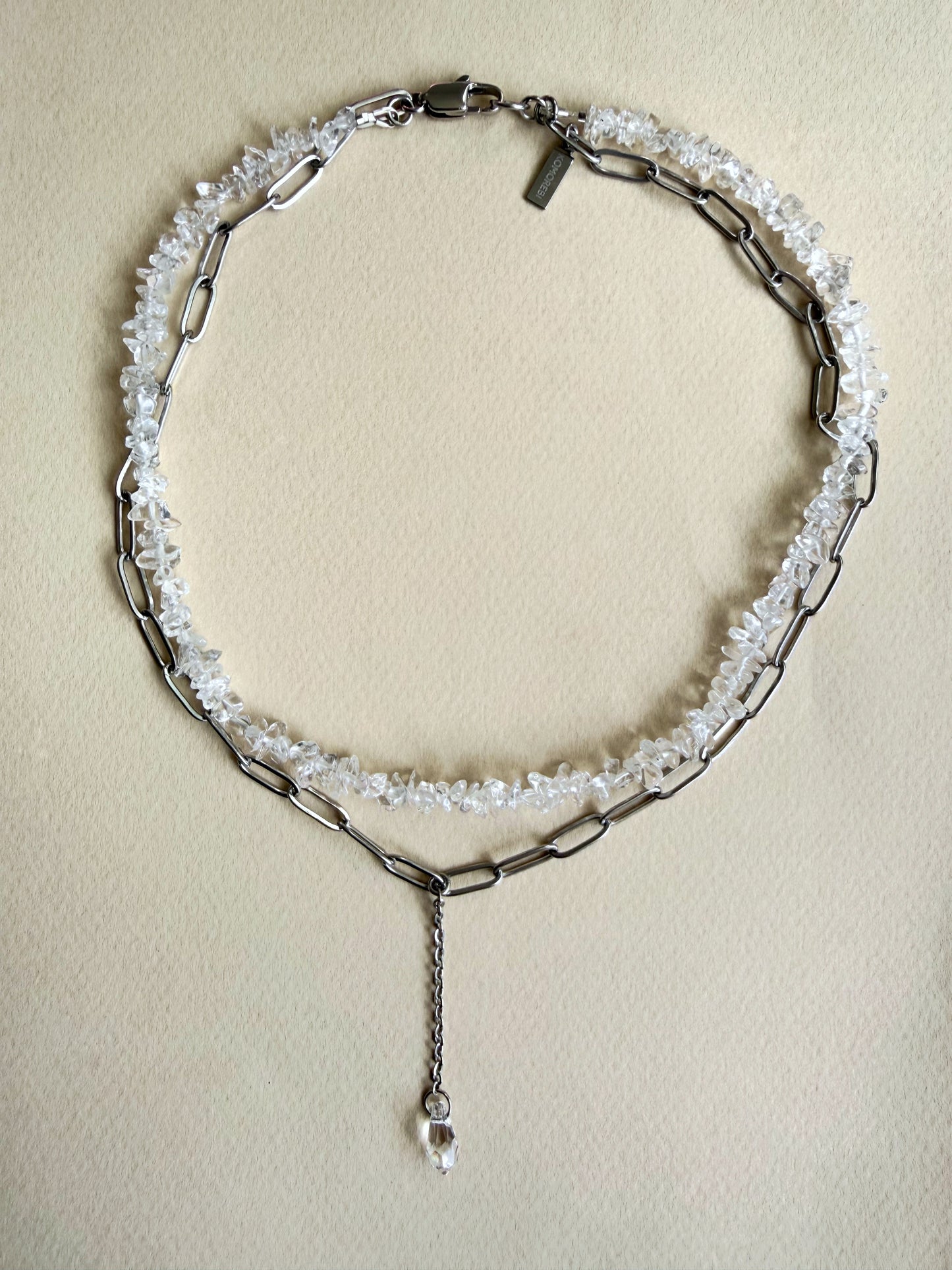 Collier superposé en quartz naturel