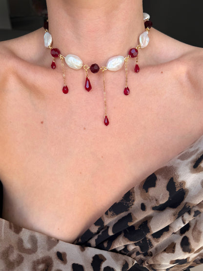 Ruby rain necklace