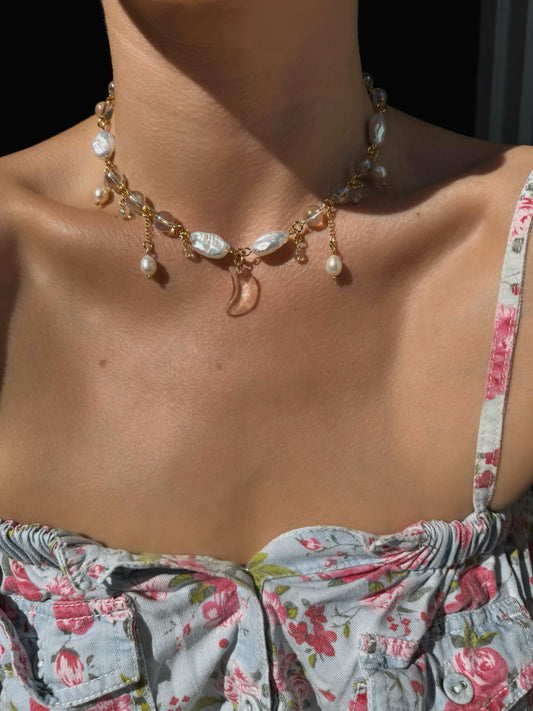 Collier quartz aura d’ange