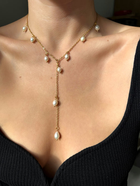 Collier Y avec perles d’eau douce