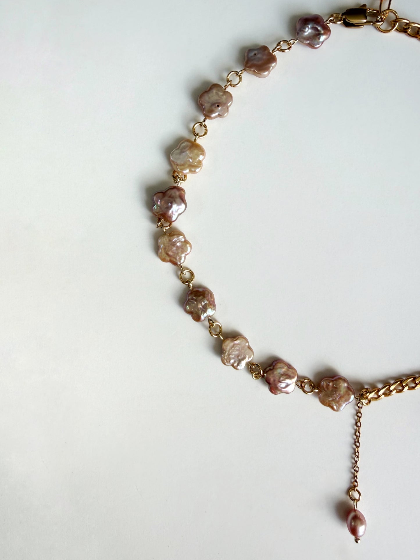 Collier Fleur rosée