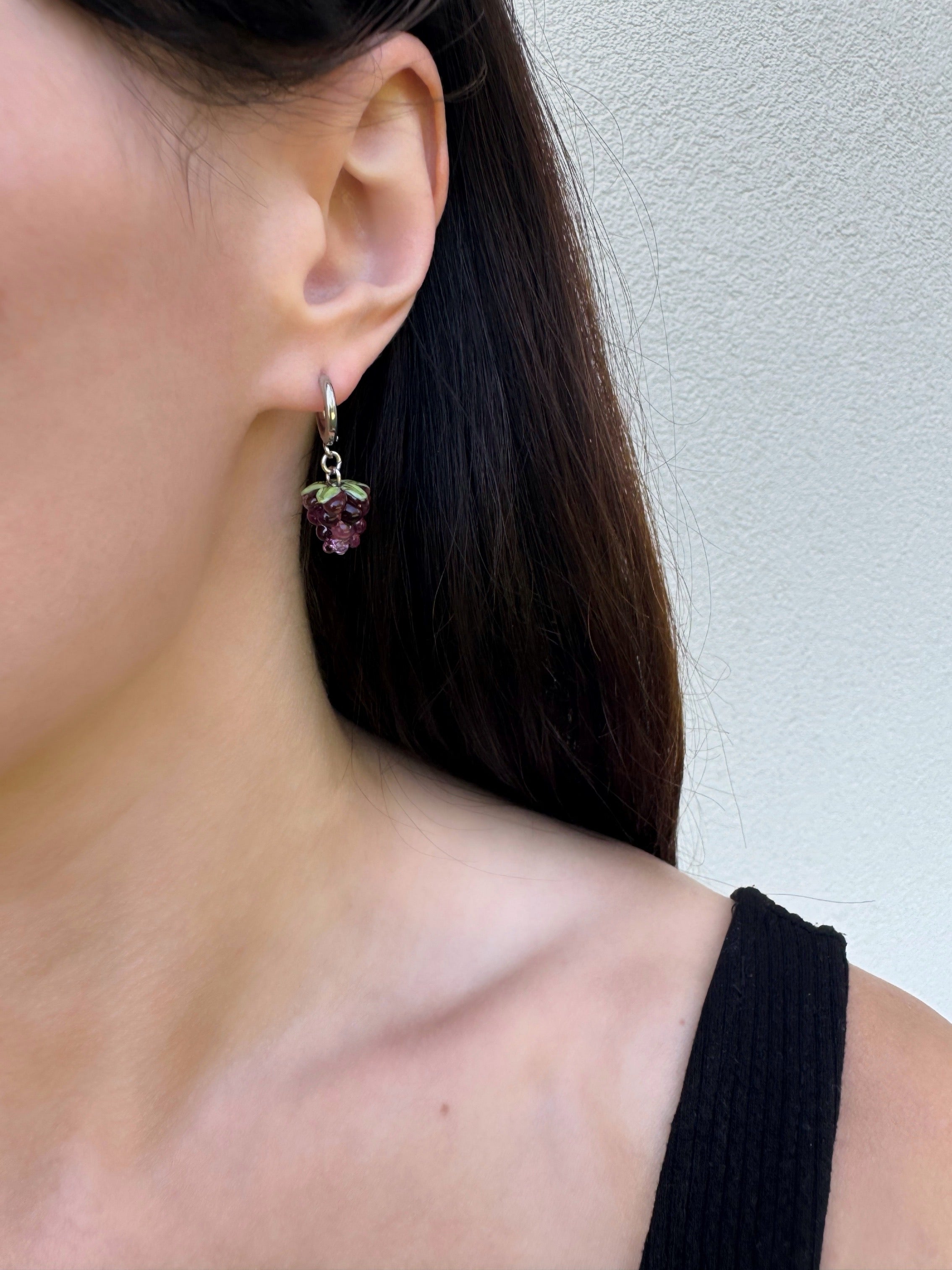 Boucles d’oreilles pendantes raisins
