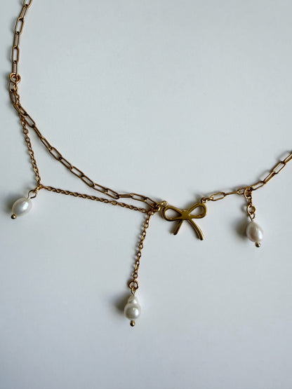 Collier Pearl Bow