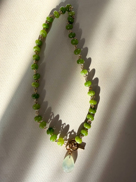 Collier Apple Green jade