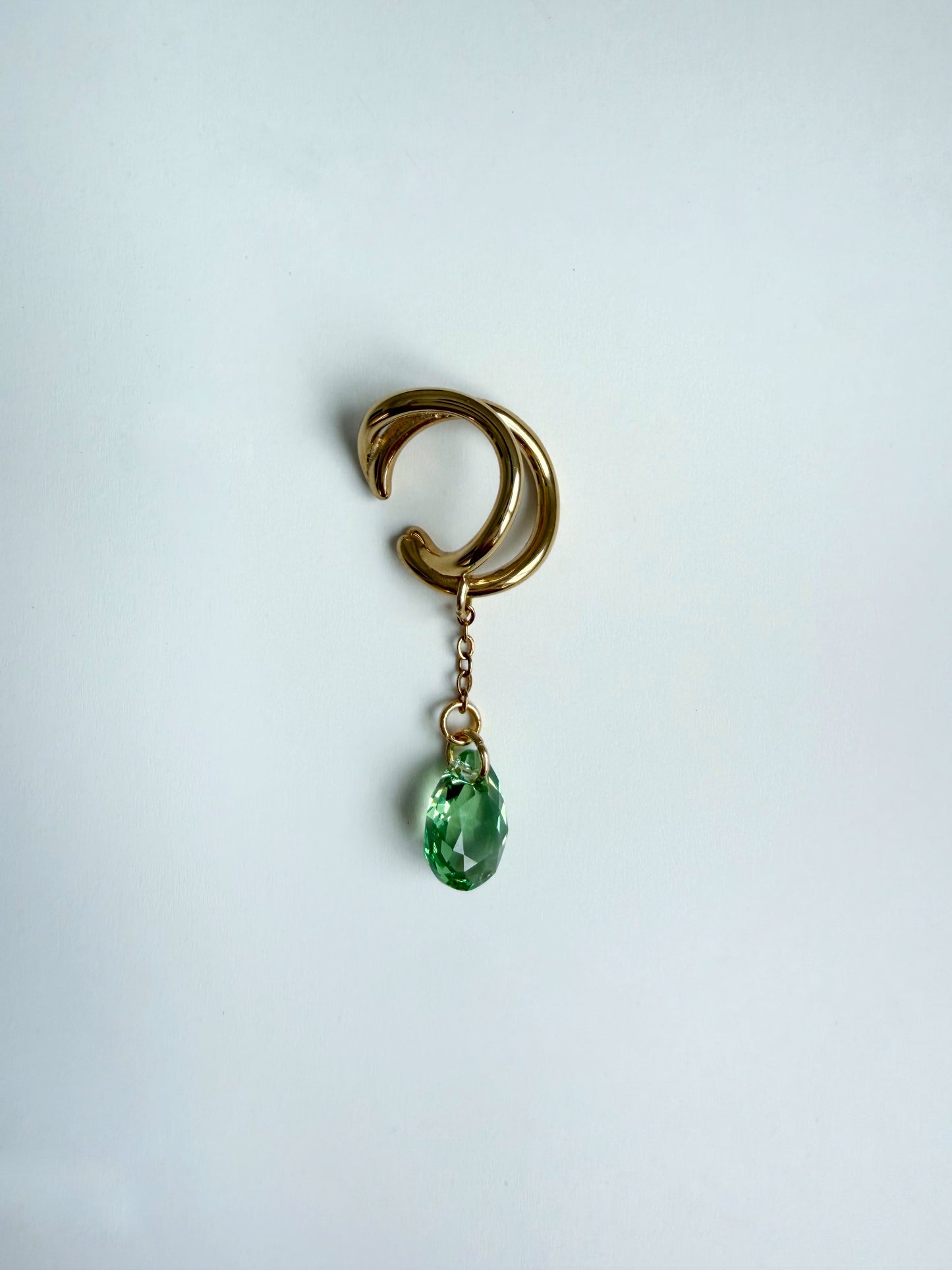 Ear cuff feuille en cristal