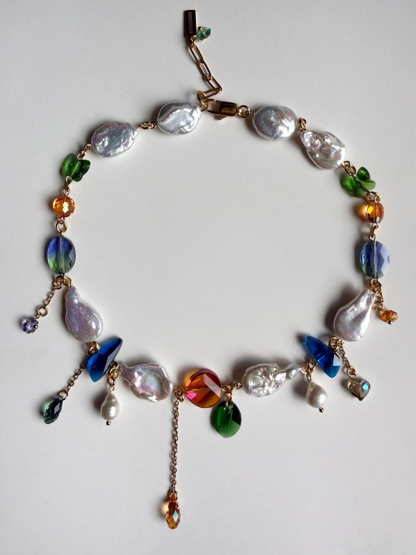Baroque pearl & crystal fairy necklace