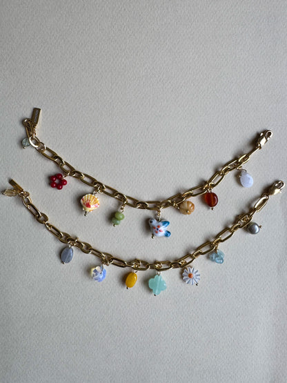 Gold charm bracelets