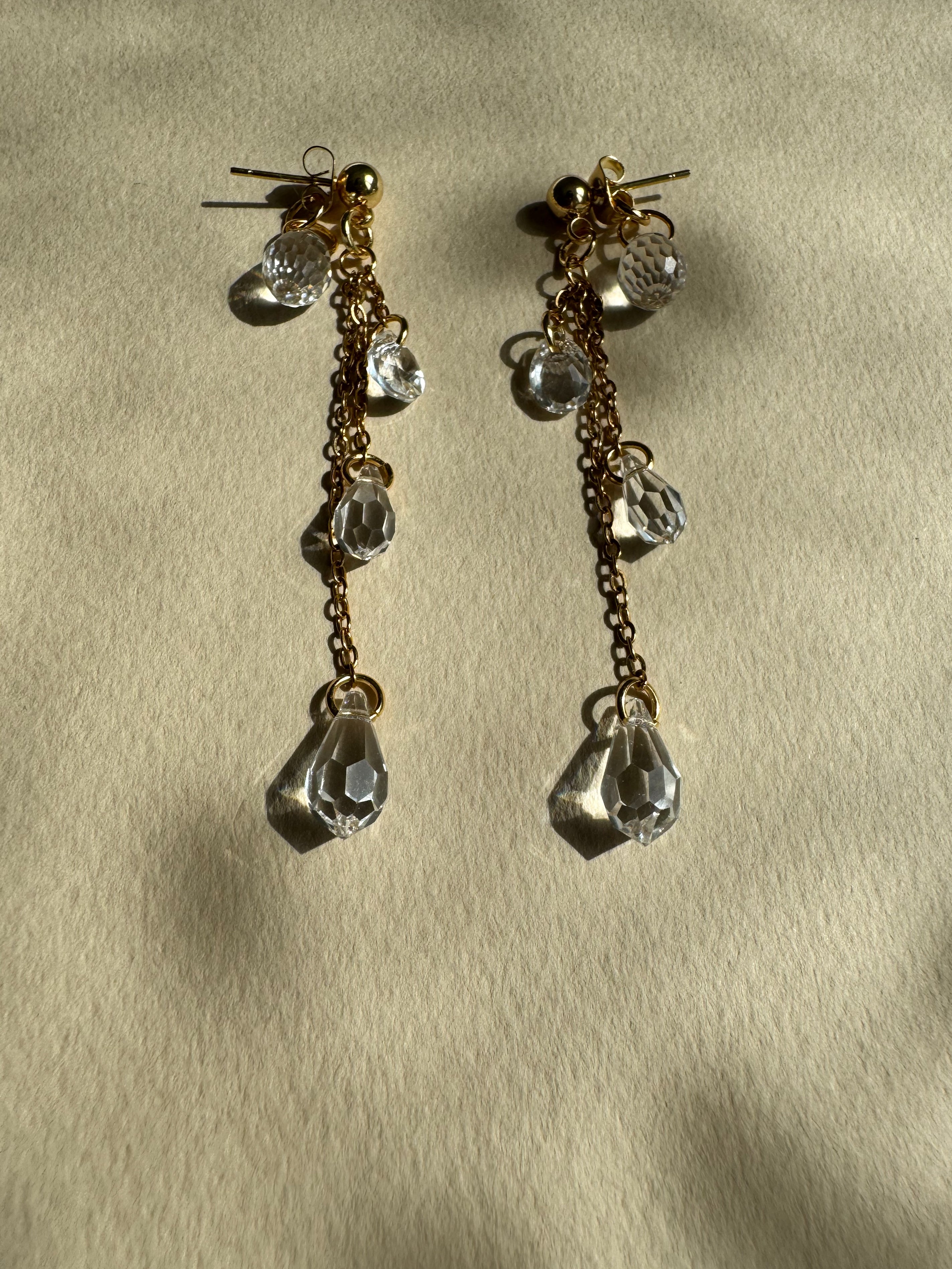 Boucles d’oreilles cascade avec pendantes gouttes