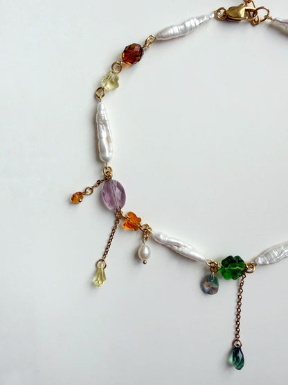 Baroque pearl & crystal fairy necklace