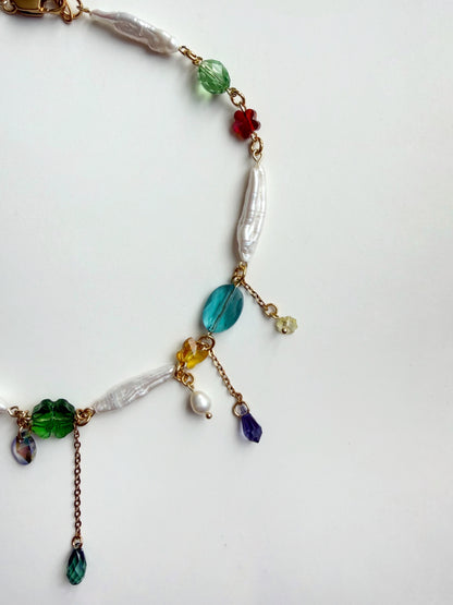 Baroque pearl & crystal fairy necklace