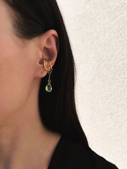 Ear cuff feuille en cristal