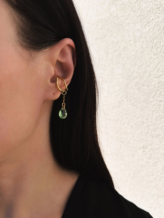 Ear cuff feuille en cristal