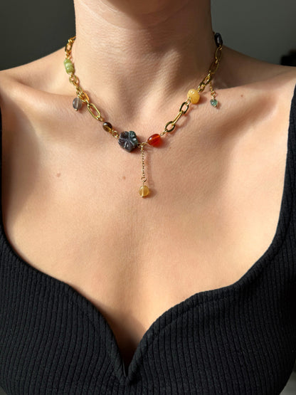 Collier multi charms doré