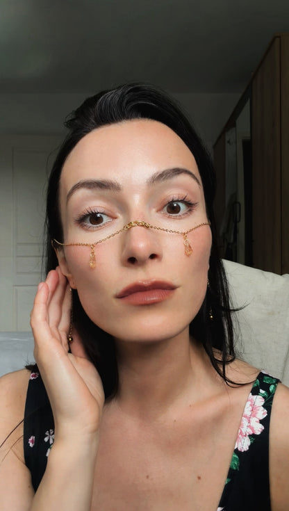 Gold Tears face chain