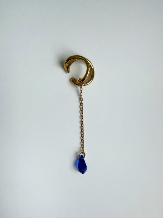 Ear cuff goutte bleue