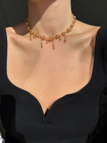 Sonnenuntergang Aura Quarz Halskette