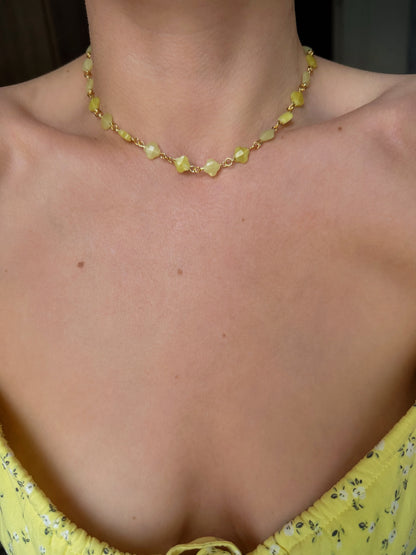 Jade clover necklace