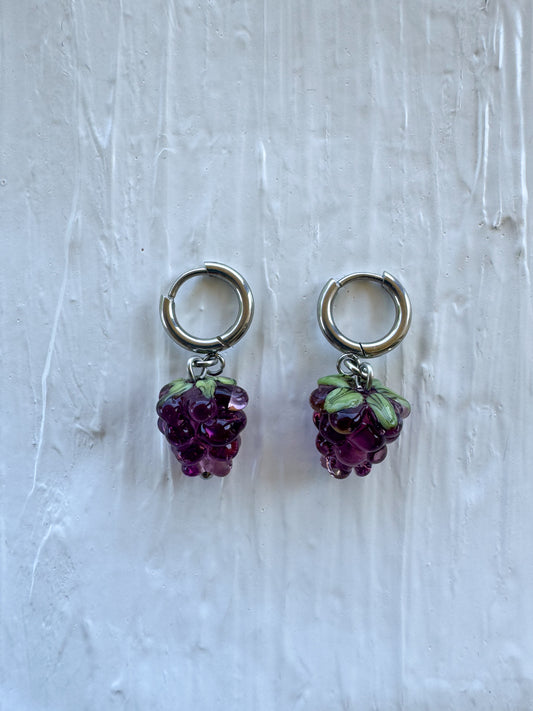 Boucles d’oreilles pendantes raisins