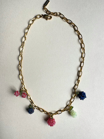 Collier multi charms de fruits