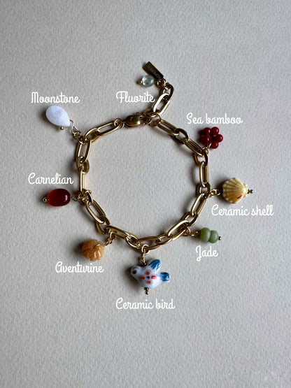 Gold charm bracelets