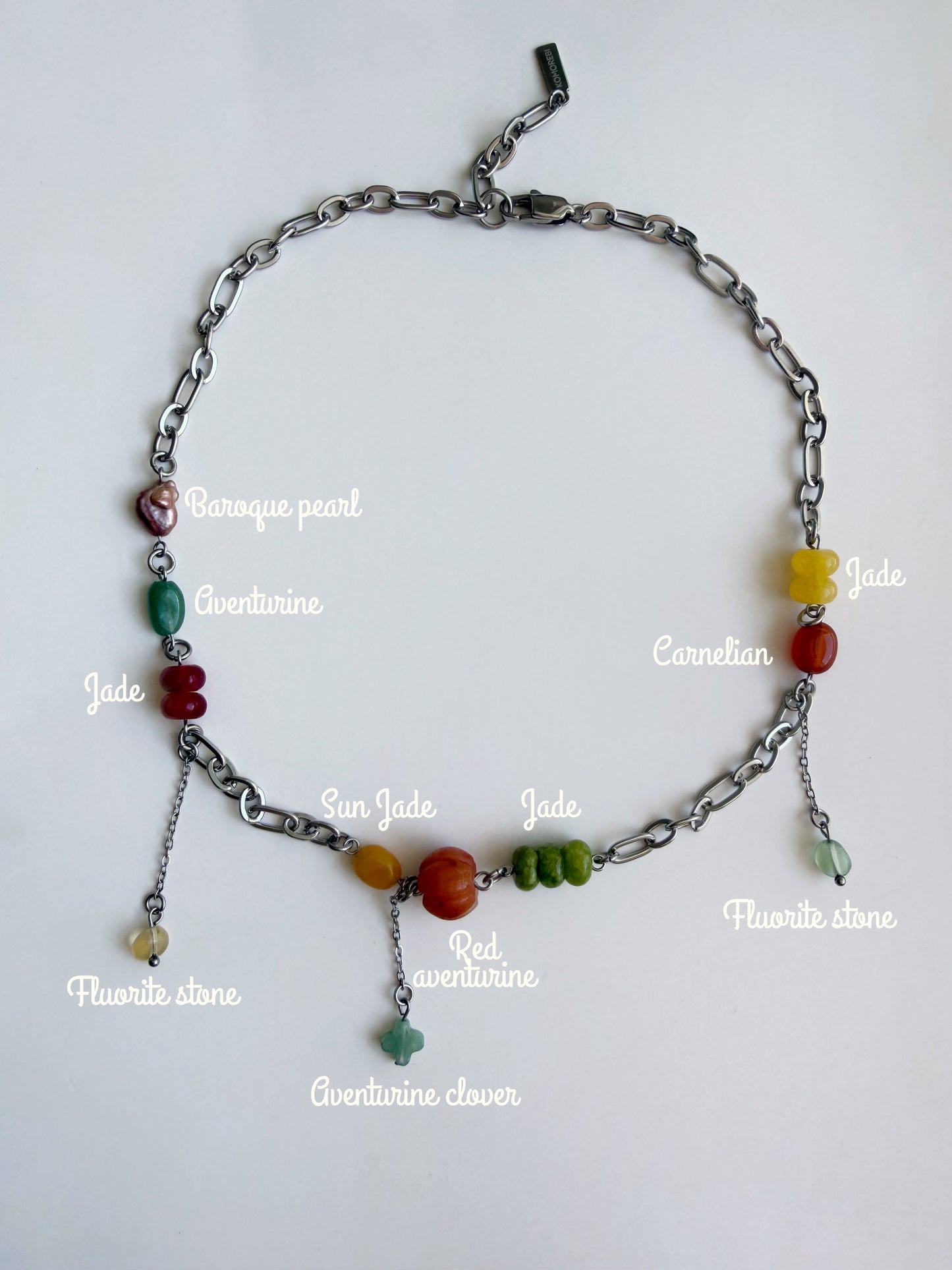 Silver multi-charm necklace