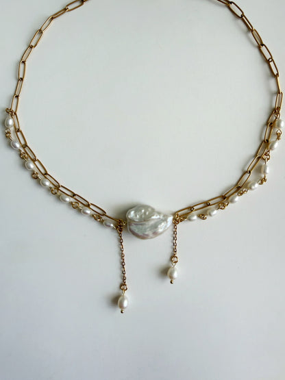 Pearl layered necklace