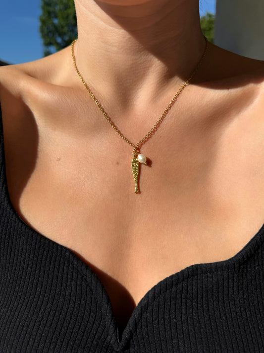 Collier pendentif poisson doré