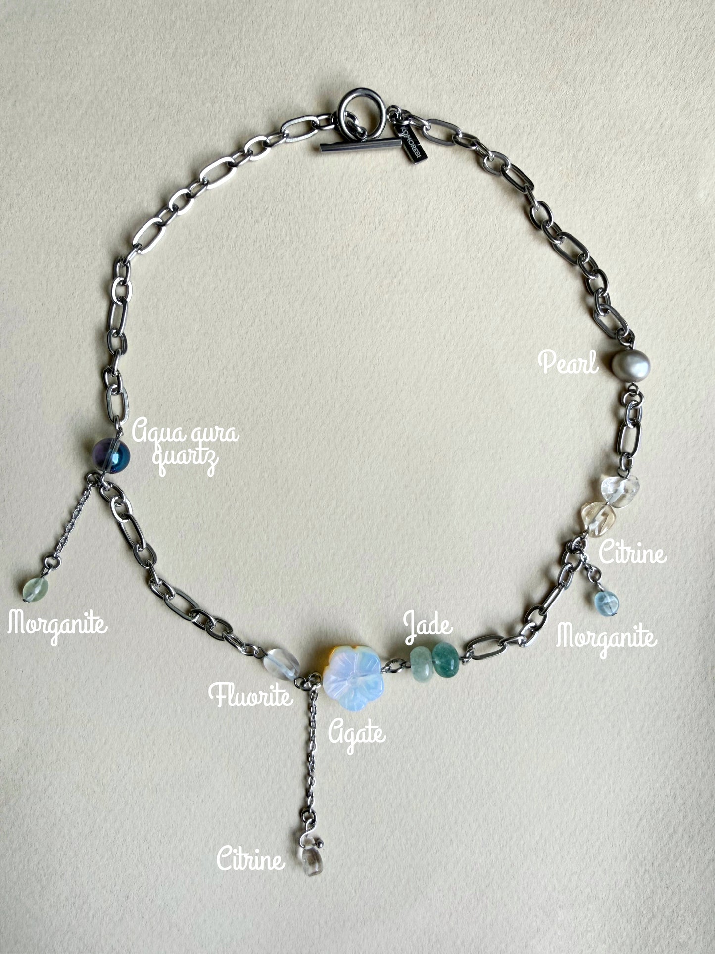 Collier multi charms argenté