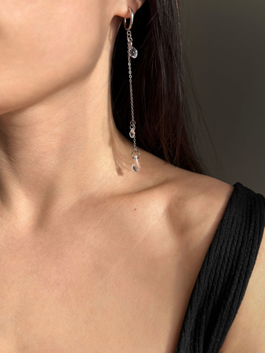 Boucles d’oreilles longues avec pendantes gouttes