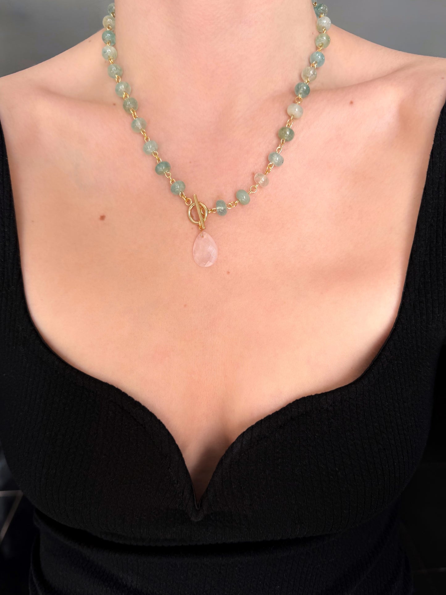 Aqua jade necklace