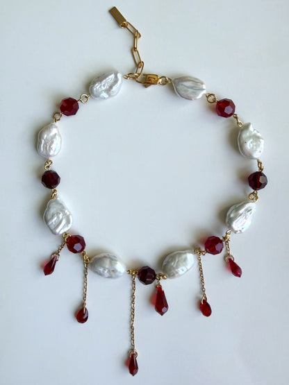 Ruby rain necklace