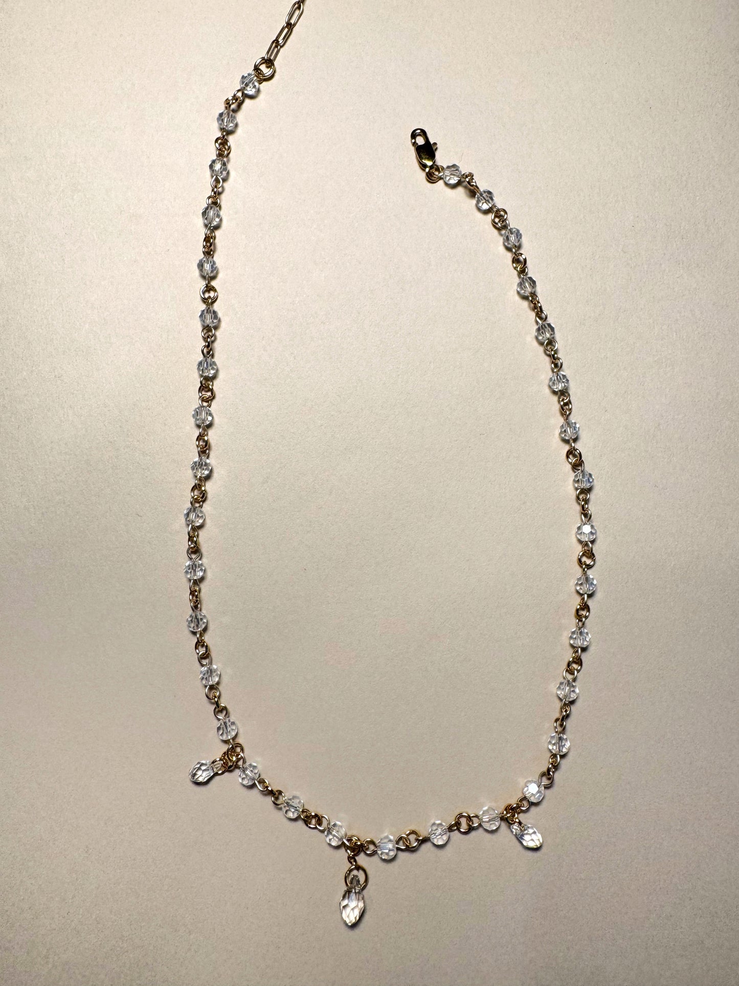 Clear glass beaded necklace
