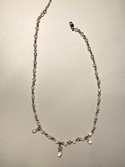 Clear glass beaded necklace