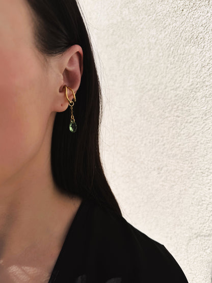 Ear cuff feuille en cristal