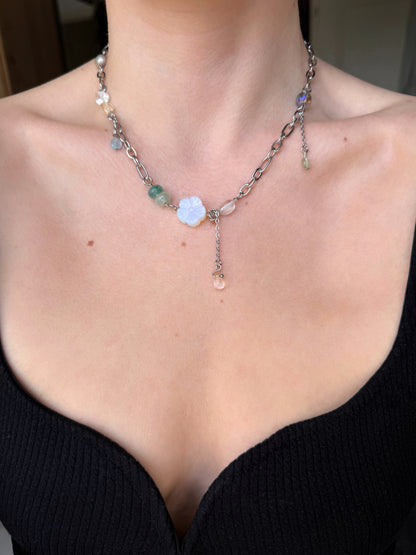 Collier multi charms argenté