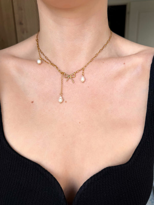 Collier Pearl Bow