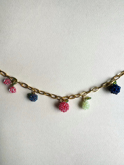 Collier multi charms de fruits