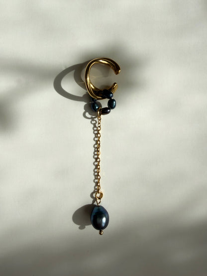 Ear cuff avec perles bleues